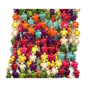 Colgantes de Tortuga Hawaiana de Piedra Natural, Cuentas de Tortuga de Howlite y <span class=keywords><strong>Turquesa</strong></span> para Bisutería DIY - Product Image 1