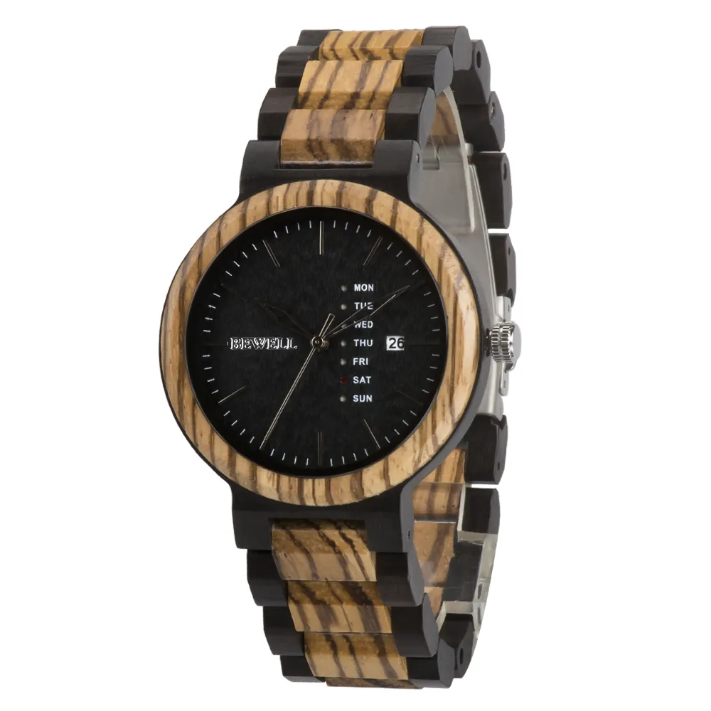 Bewell 100% صديقة للبيئة الخشب الطبيعي ووتش الأصلي ساعة مخصصة الشعار منتجات جديدة