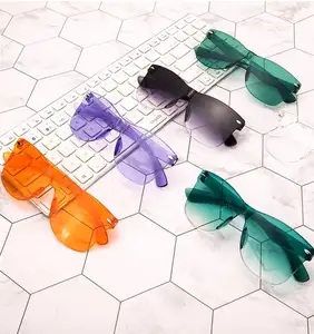 Gafas de sol de una pieza con protección UV400, lentes de sol coloridas de PC, a la moda, 2019