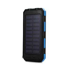 La migliore vendita portatile impermeabile 20000mAh polimero banca di energia solare super veloce ricarica con luce led e bussola per cellulare