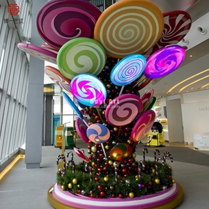 Decoraciones Navideñas de Fibra de Vidrio Impermeables y Anticorrosivas, Bastones de Caramelo Gigantes para Exteriores - Product Image 6