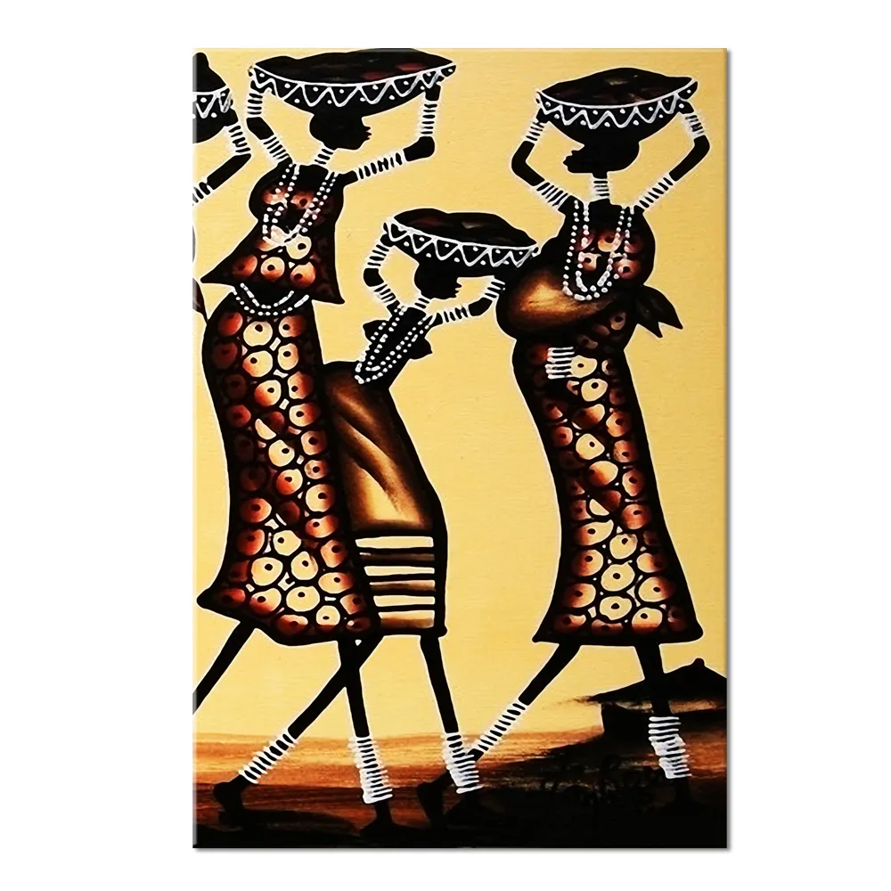 抽象芸術アフリカ女性キャンバス絵画