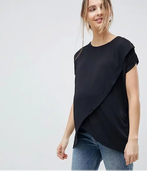 Blusa de lactancia de manga corta para mujer, ropa de maternidad, 2018