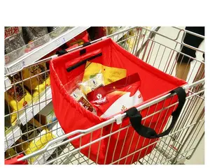 Dayanıklı çanta süpermarket alışveriş arabası çantası katlanır alışveriş çantası arabası