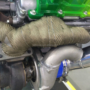 China Factory Width 1&quot; 1.5&quot; 2&quot; Heat Resistant Lava Rock Fiber Turbo Heat Shield Exhaust Wrap Tape <strong>Titanium</strong>
