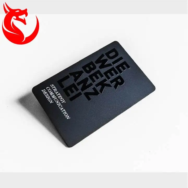 Business Card Black PVC Material Business Card With Uv Spot