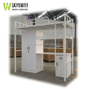 Double <span class=keywords><strong>lit</strong></span> <span class=keywords><strong>superposé</strong></span> en métal, vente en gros, bon marché, <span class=keywords><strong>avec</strong></span> <span class=keywords><strong>bureau</strong></span> et penderie - Product Image 3