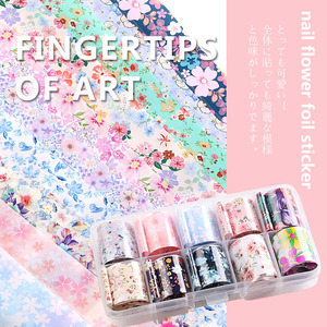 TSZS ขายส่งมืออาชีพ2.5*100ซม.เล็บดอกไม้ฟอยล์สติกเกอร์เล็บ Hot Transfer DIY เล็บ Art <span class=keywords><strong>Decals</strong></span> 2020เล็บ - Product Image 1