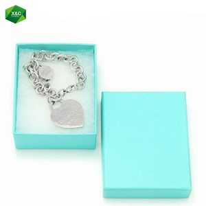 Caja de joyería para collar, embalaje pequeño de lujo personalizado, azul - Product Image 1