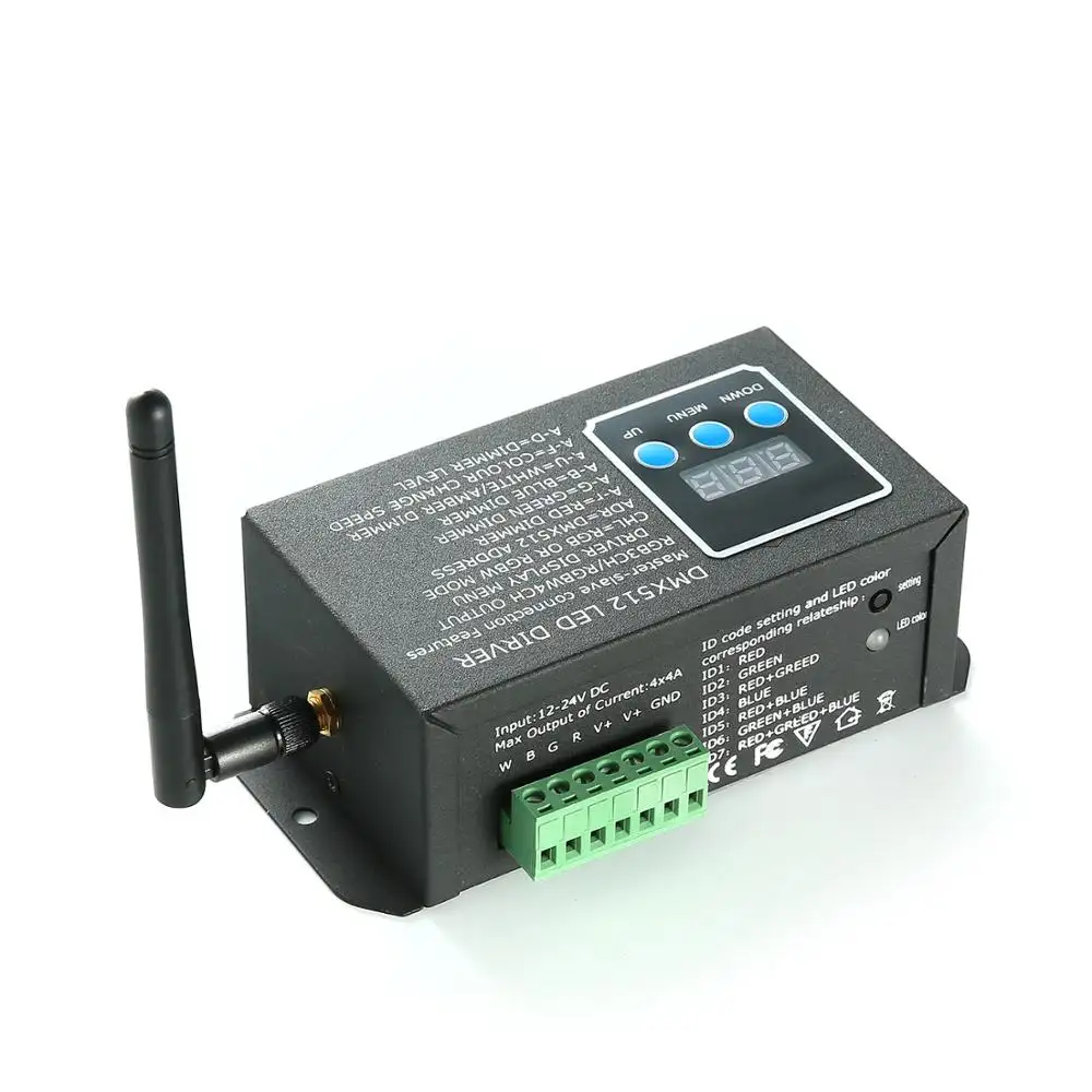 Wireless DMX Decoder/DMX Controller 12V/24V DC 3CH/4CH con CE & Certificato di RoHS