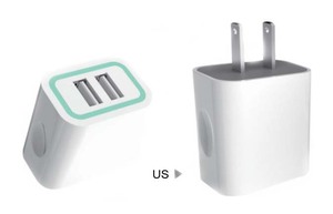 Fábrica EE. UU. REINO UNIDO PLUG <span class=keywords><strong>2</strong></span> Puertos USB de Viaje Cargador de pared adaptador Con Carga Rápida <span class=keywords><strong>2</strong></span>.0/3.0 - Product Image 1