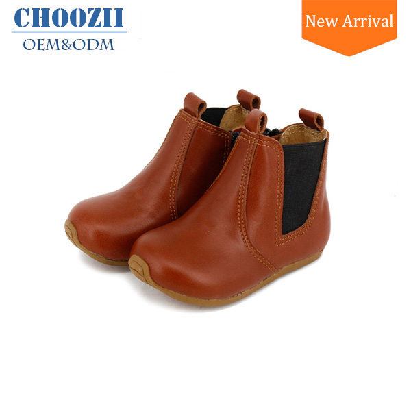 Зимние детские ботинки из натуральной кожи с логотипом на заказ, детская обувь с твердой резиновой подошвой