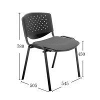 Chaise de conférence en plastique empilable et coulissante, robuste et moderne, idéale pour les salles de réunion, gain de place, en promotion