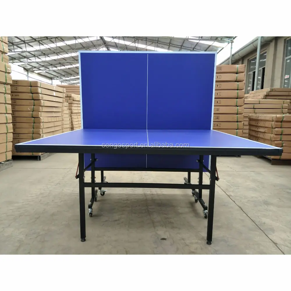 Folding Ping Pong Table with Wheels Portable Professional Compact Storage Blue Ping-Pong Table