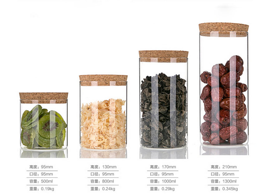 Haonai designed popular bulk glass jar with cork