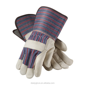 Least wholesale trade fur leather pigskin gloves job canadien with cotton band my back - Product Image 5