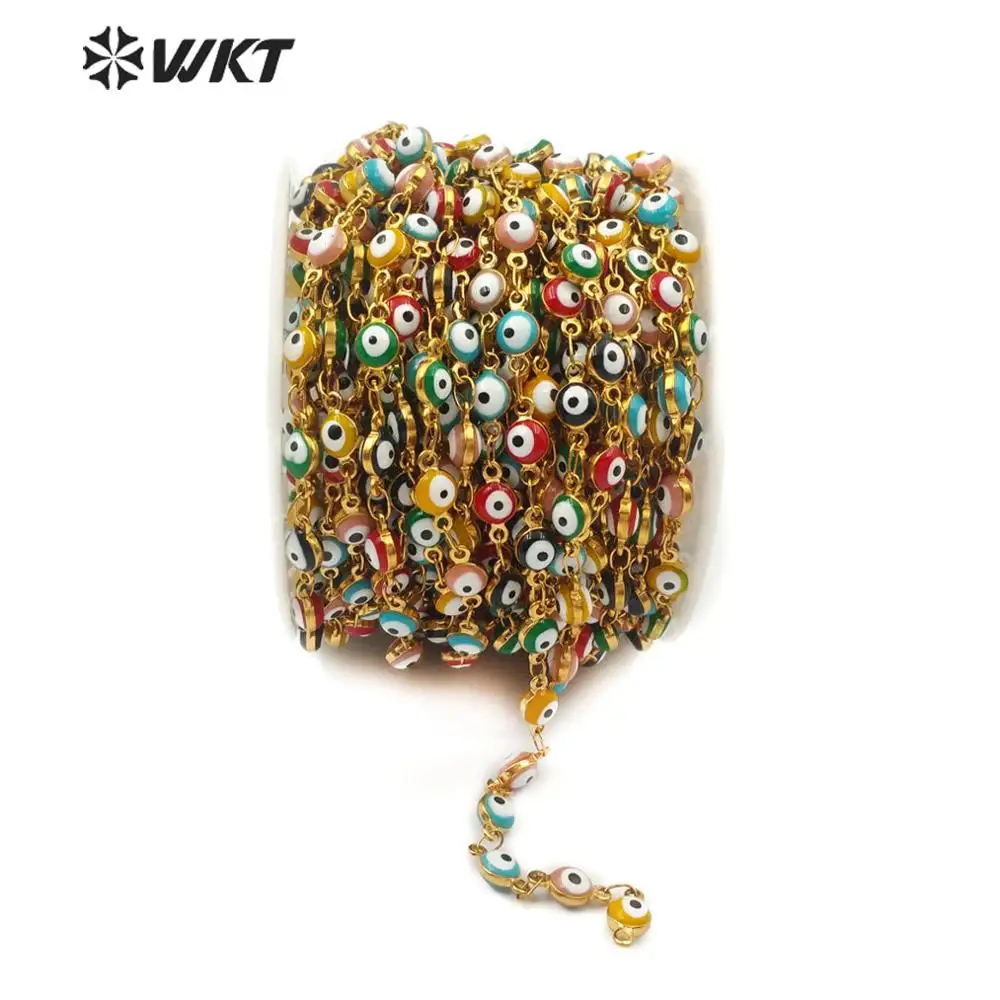 BWT-RBC102 Wholesale Gold Color Chain Can DIY Necklace and Bracelet Stainless Steel Eye Chain in IPG Plated Beads Chain