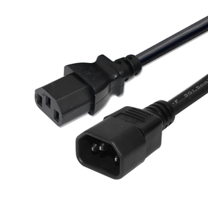 Black Ac Computer Male Female Extension Cable Main <strong>Lead</strong> <strong>Iec</strong> 320 C13 to C14 Power Cord - Product Image 1