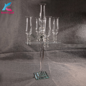 Lampu Dekorasi Pernikahan <span class=keywords><strong>5</strong></span> Lampu Tinggi <span class=keywords><strong>Candelabra</strong></span> Bunga Kristal dengan Kap Lampu