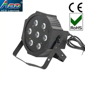 Hot Mini Tipe 7*10 W Tubuh Plastik Datar LED PAR 64 4in1 RGBW LED PAR Can Cahaya China supplier