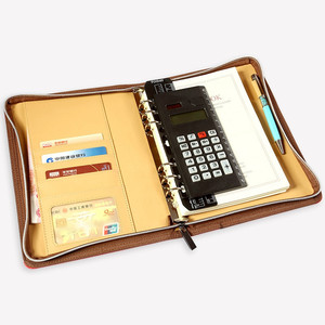 Çin tedarikçinin A5 Spiral gündem planlayıcısı PU deri fermuar organizatör not defteri hesap konferanslar için özelleştirilebilir Logo - Product Image 1