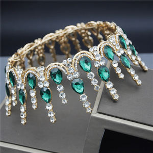 Barocco Oro Sposa Corona Della Regina Re Grande Corona <span class=keywords><strong>Tiara</strong></span> Prom <span class=keywords><strong>Diadema</strong></span> monili dei capelli Da Sposa Diademi <span class=keywords><strong>e</strong></span> Corone Fascia Dei Capelli OrnaJewelry - Product Image 2