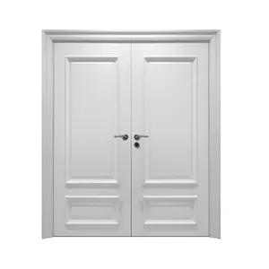 Новый дизайн, модные белые деревянные двойные двери, индийские двери
