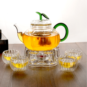 <span class=keywords><strong>Théière</strong></span> en verre vintage <span class=keywords><strong>citrouille</strong></span> directe, résistante à la chaleur, avec infuseur - Product Image 3