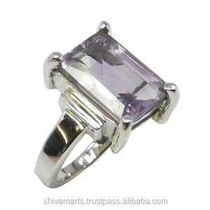 Última moda 925 plata esterlina forma rectangular amatista piedra preciosa eternidad anillo Vermeil proveedor y exportador - Product Image 2