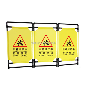 Barrière de protection d'ascenseur pliable en PVC jaune haute résistance - Conception légère et durable - Product Image 2