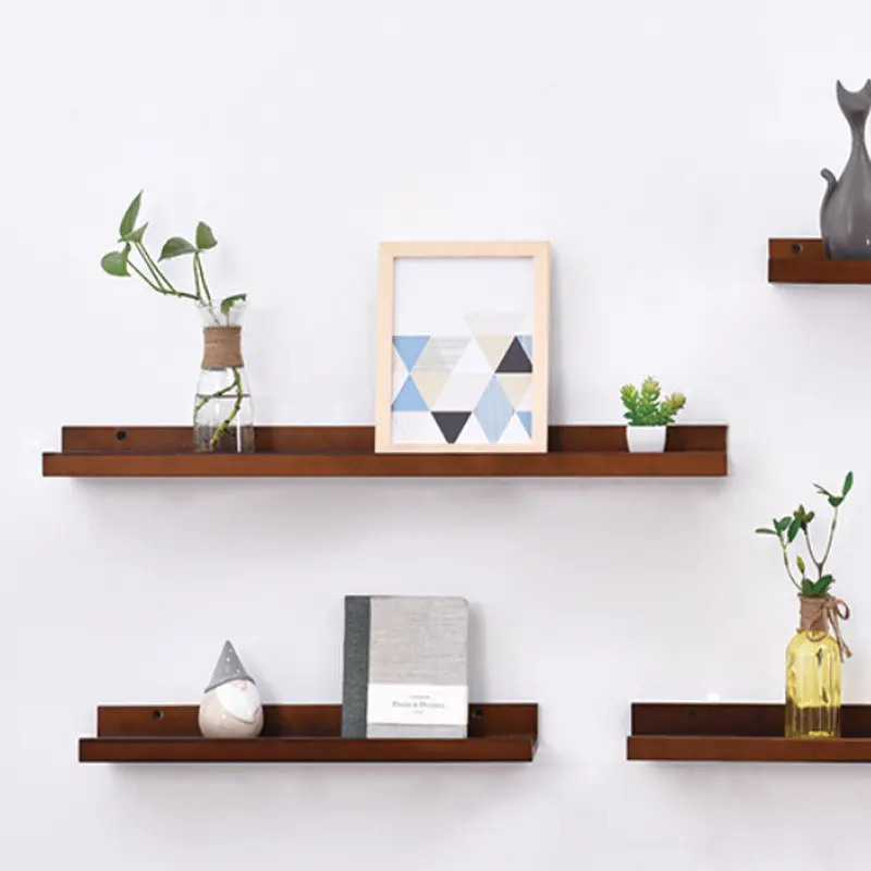 Modern design MDF wooden wall frame in home household decorative wooden floating wall shelf