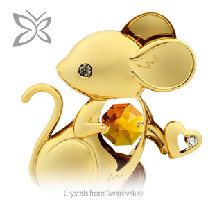 Crystocraft - Figura de Rata Chapada en Oro de 24K con Cristales Tallados Brillantes y Grabado Láser, 12 Animales del Horóscopo Chino del Zodiaco Feng Shui - Product Image 4