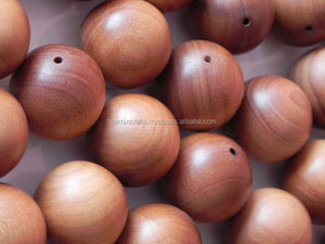 Perles de bois de santal sculptées indiennes exquises perles de bois en vrac d'Inde - Product Image 5
