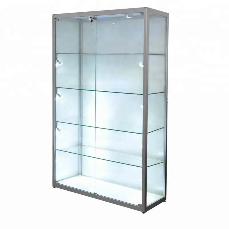 خزانة زجاجية للبيع بالتجزئة مع إضاءة LED