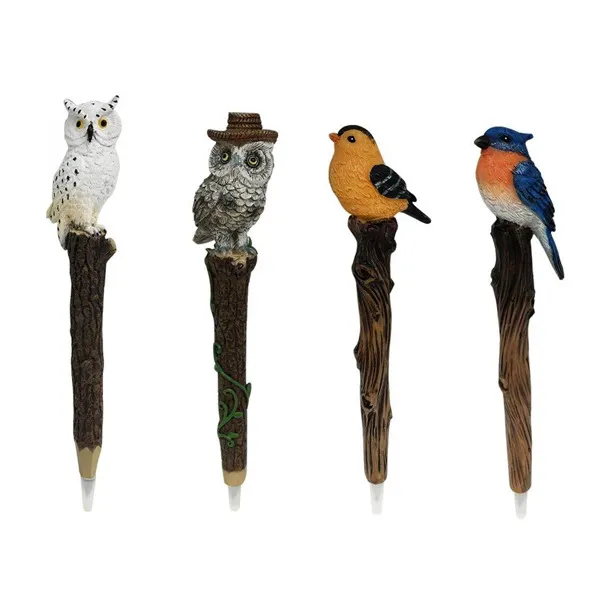 Eco ramah hewan bentuk burung kayu pena lucu pena kayu