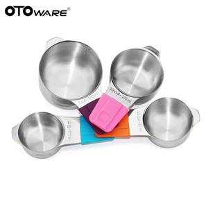 Juego de tazas medidoras magnéticas de acero inoxidable 304 de nuevo diseño, cucharas medidoras con mango de silicona de 9 piezas, tabla magnética de alimentos extra - Product Image 3
