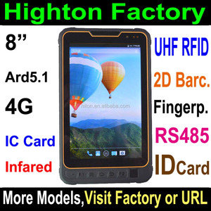 Fábrica MÁS BARATA 8 &amp;quot;2D Barcode reader IC ID lector de Tarjetas 4G UHF RFID Tablet Pc Robusto Con Huella Digital - Product Image 1
