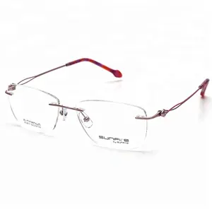 Kacamata Bingkai Titanium Tanpa Bingkai, Kacamata Optik Elegan, Kacamata Titanium Tanpa Bingkai Mode Kelas Atas Gaya Baru 2018