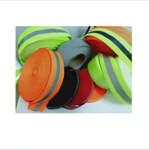 high visibility glow in dark washable fluorescent orange sew on reflective tape for life jacket clothes clothing