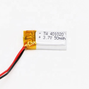 401020 50mah 3.7v 평면 사각형 최소 그래 핀 리튬 폴리머 배터리 셀 - Product Image 1