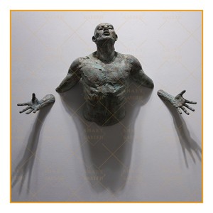 Art mural décoratif d'intérieur en bronze, 21 cm, sculpture abstraite, couleur chair, à vendre - Product Image 4