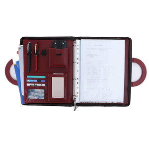 Nueva cartera profesional PU con cremallera Ejecutivo 4 anillos Carpeta con mango - Product Image 2