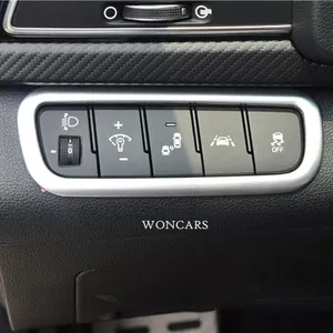 Car Styling Interior Decoration Moldings Front Headlight Lamp Switch Adjust Control Panel Frame Cover Trim For Hyundai Elantra