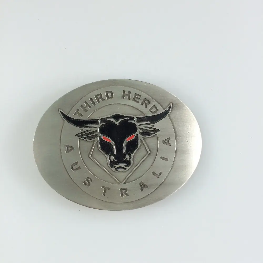 Custom Zinc Alloy Solid Brass Men Belt Buckle With Engraved Logo
