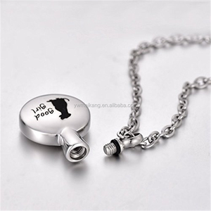 Bijou de crémation unisexe en acier inoxydable plaqué argent avec motif de chien Good Gire - Product Image 2