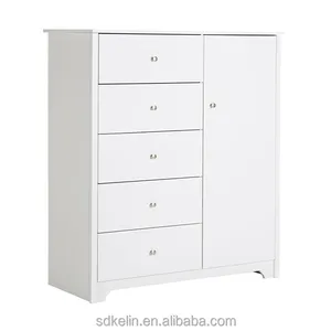 Cómoda Moderna de Madera con 2 Puertas y 5 Cajones, Directo de Fábrica, a Precio Económico - Product Image 1