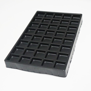 Custom Disposable <strong>Blister</strong> 40 Compartment Black <strong>Plastic</strong> 0.7mm PS Trays for Cookie Chocolate Box Luxury <strong>Packaging</strong>