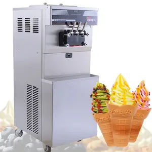 3 sabores congelados Yougurt cono de helado