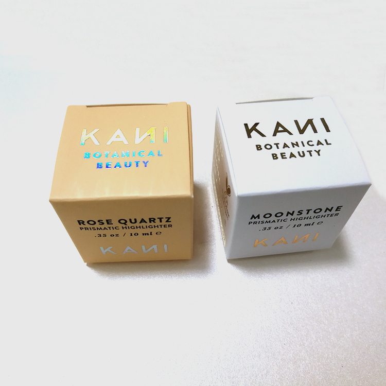 Небольшая складная бумажная коробка с логотипом на заказ для ухода за кожей, голографическая Косметическая упаковочная коробка