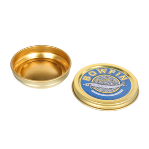 Venta de fábrica, lata redonda de Metal de grado alimenticio para almacenamiento de caviar, caja de lata de caviar al vacío - Product Image 2